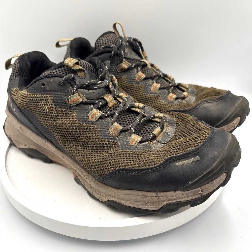 Merrell Mens Shoes 10.5 SpeedStrike Olive Green Low Top Trail Sneakers J066865